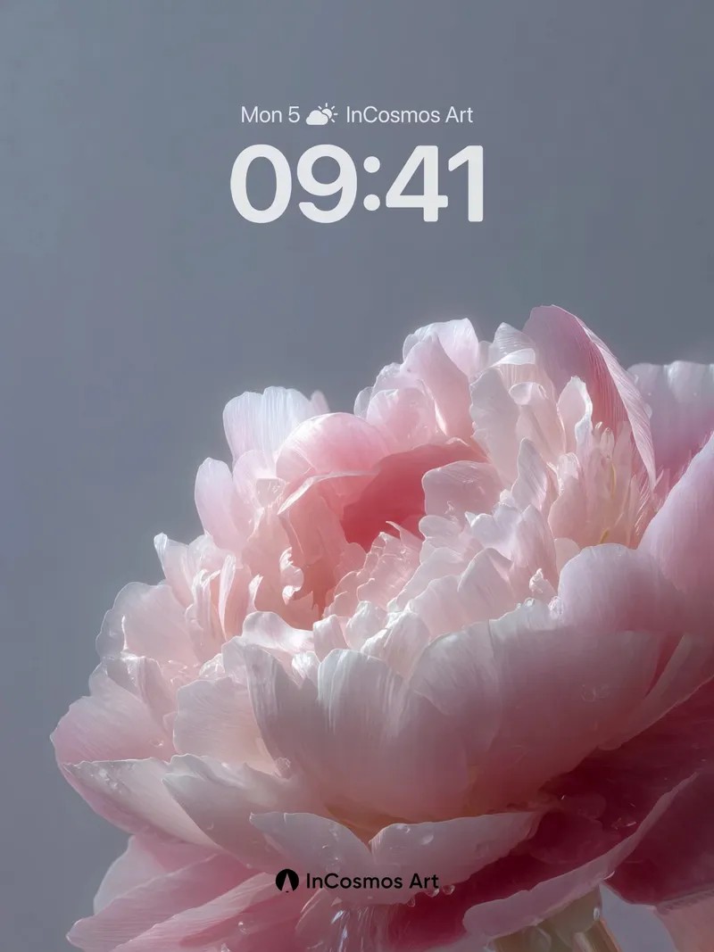 Serene Petal Wallpaper with Dew-Kissed Light