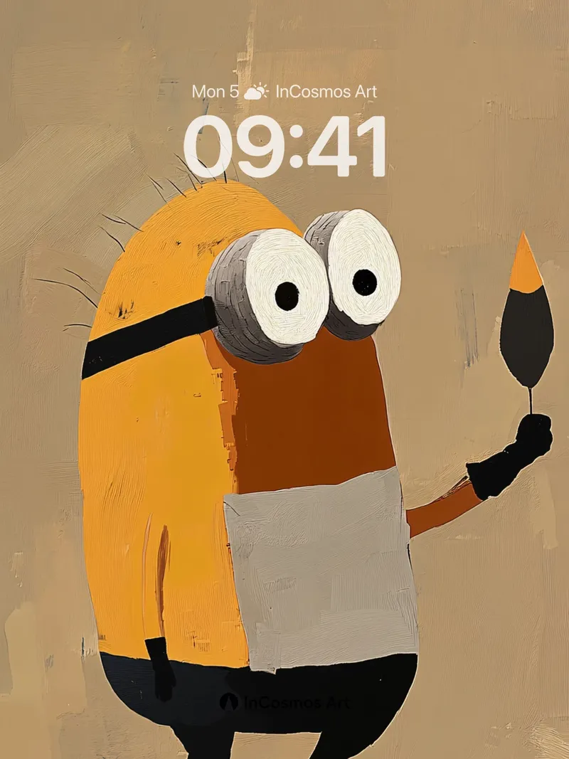 Playful Gaze Wallpaper with Painterly Touch