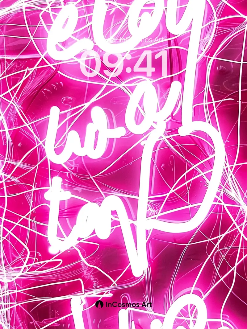 Neon Pulse Wallpaper with Electric Script