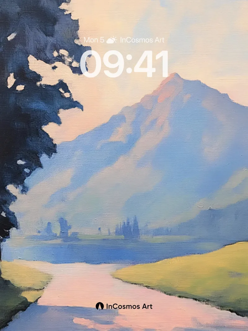 Serenity Path Wallpaper with Mountain Hush