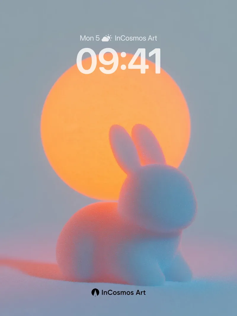 Serene Hare Wallpaper with Solar Halo