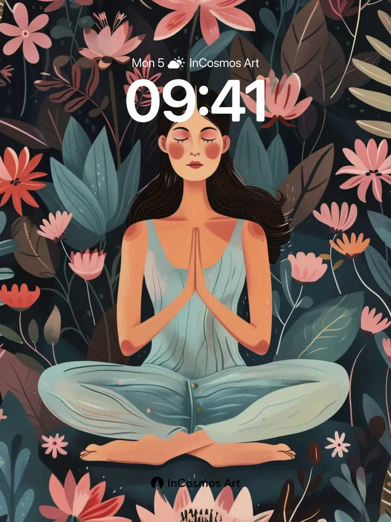 Serenity Bloom Wallpaper with Ethereal Garden