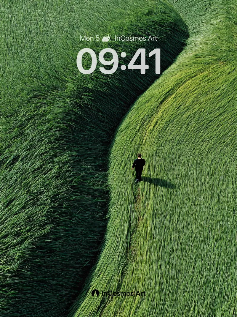 Whispering Green Wallpaper with Solitary Path