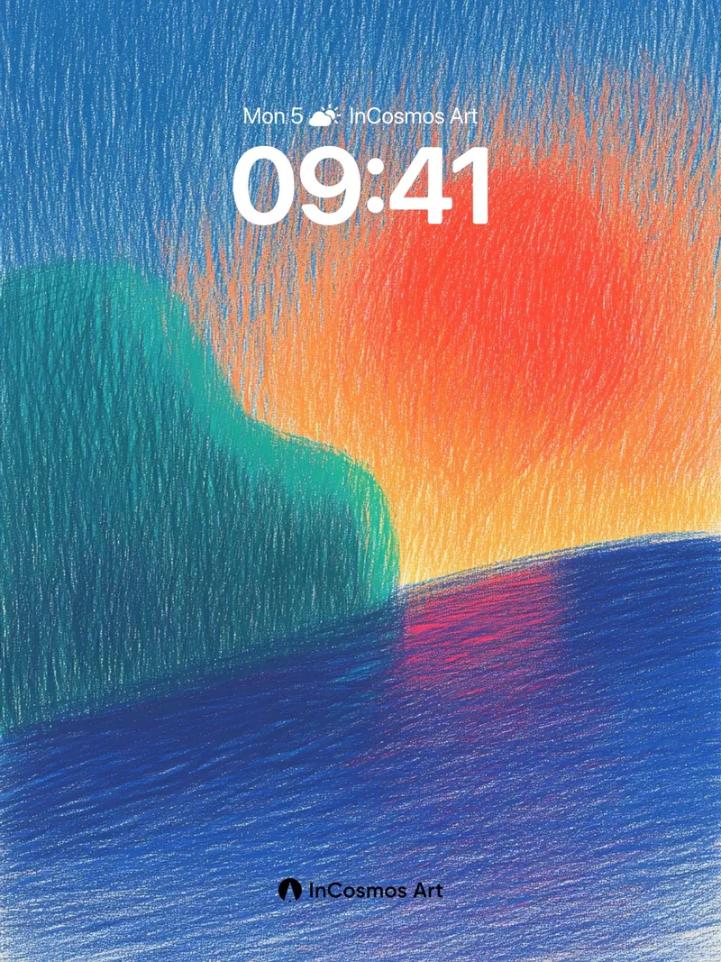 Crimson Horizon Wallpaper with Textured Light