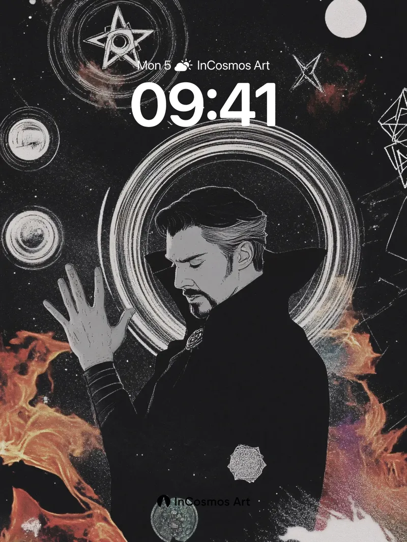 Cosmic Reverie Wallpaper with Celestial Geometry