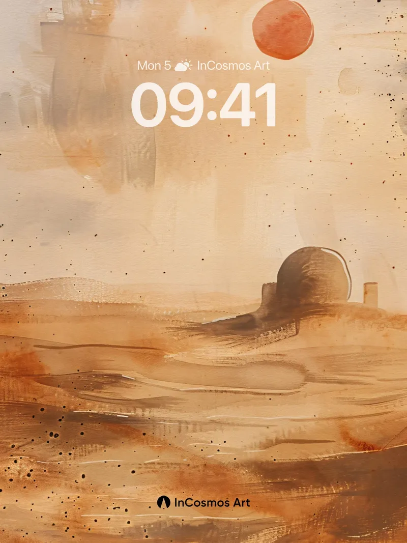 Dusty Horizon Wallpaper with Sun-Drenched Domes