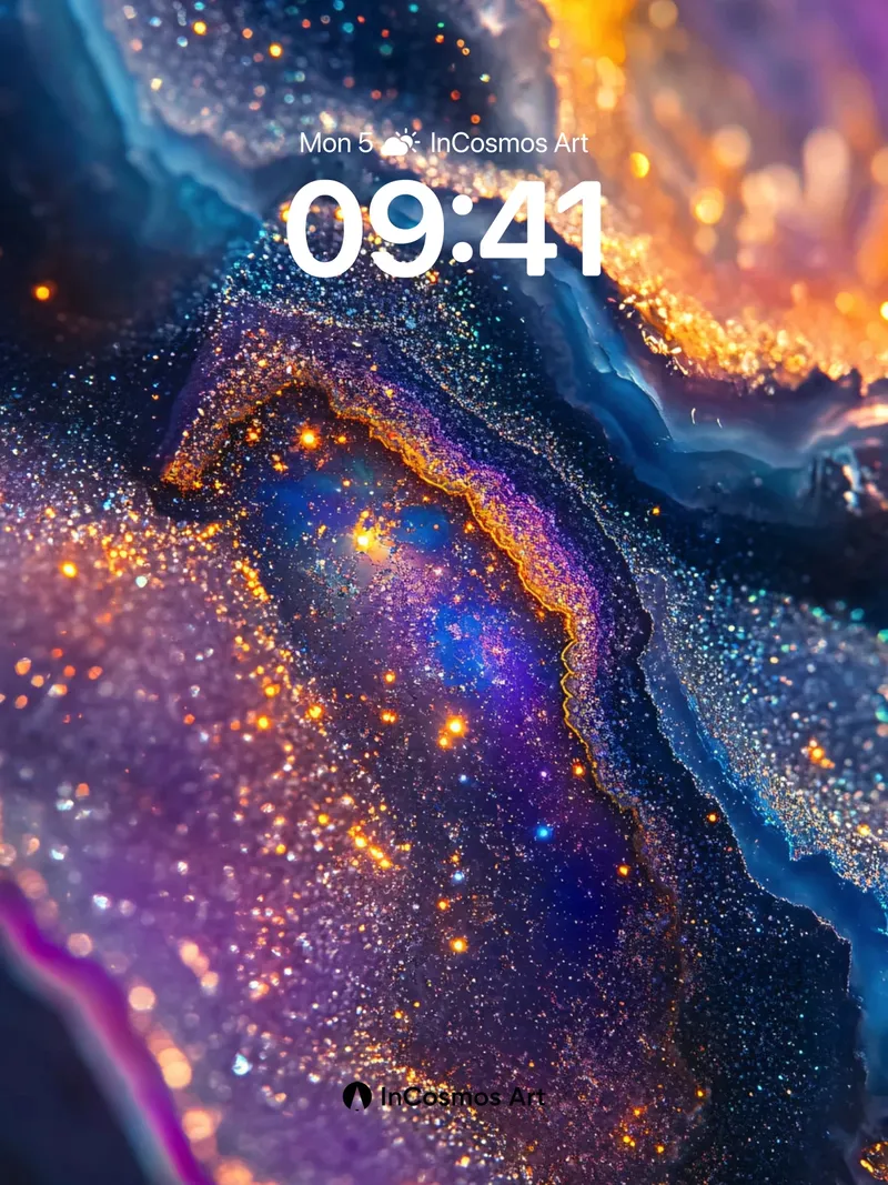 Cosmic Agate Wallpaper with Starlight Veins