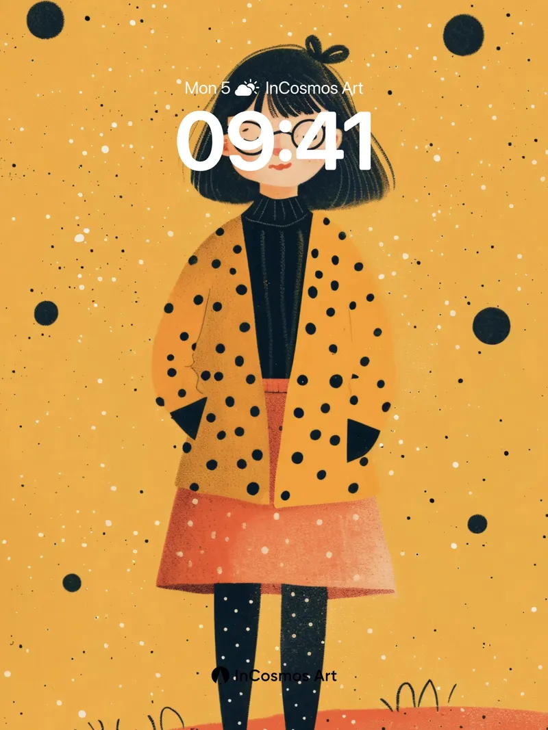 Polka-Dot Whimsy Wallpaper with Starlit Hues