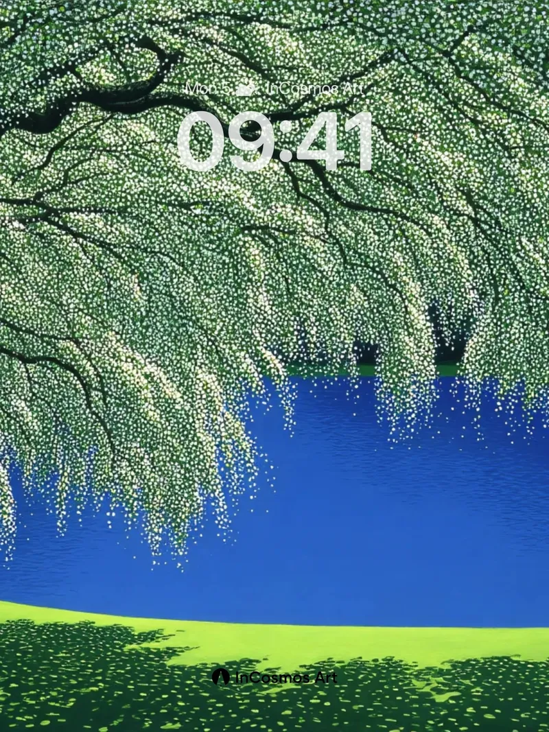 Whispering Canopy Wallpaper with Midnight Reflections