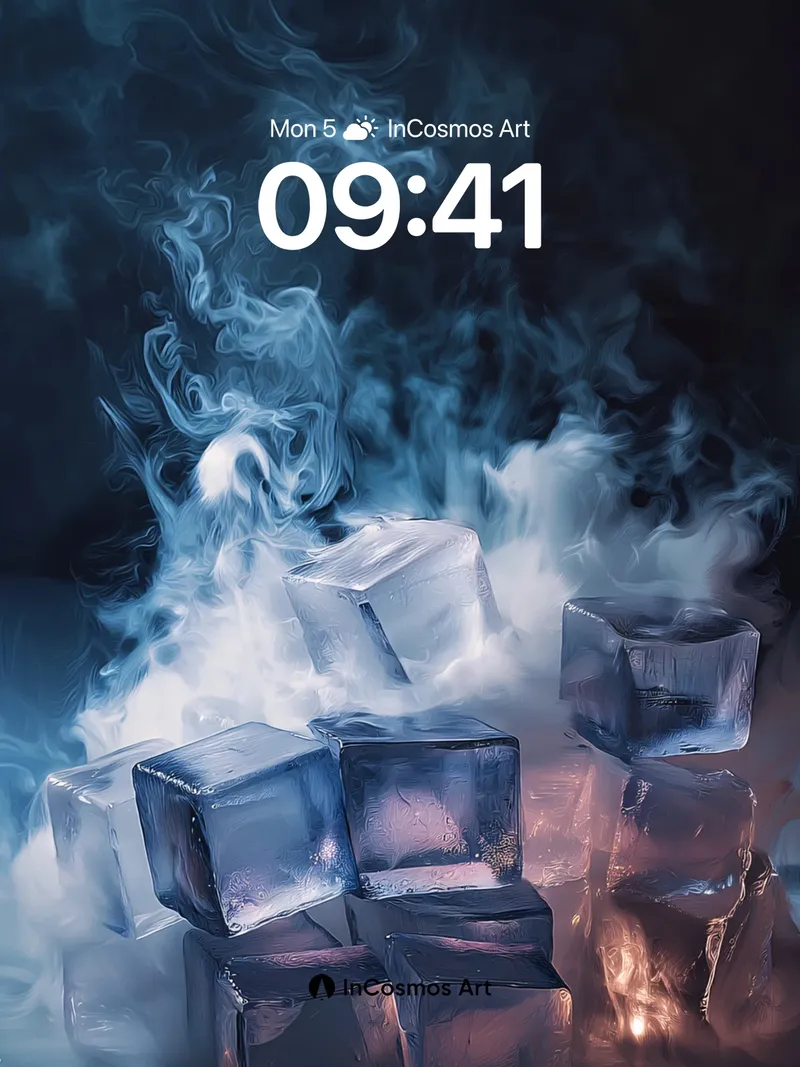 Frost Veil Wallpaper with Ghostly Smoke
