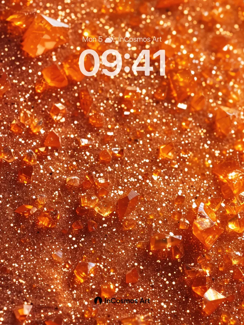 Golden Amber Wallpaper with Crystal Dust