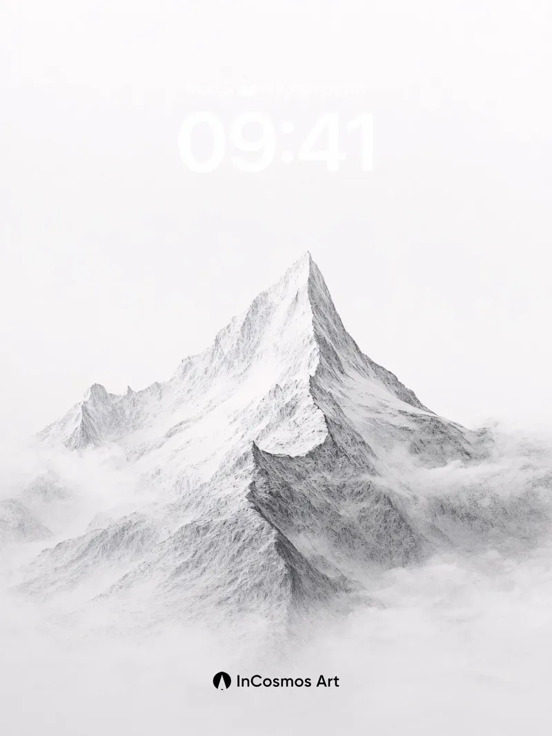 Silent Summit Wallpaper in Frozen Fog