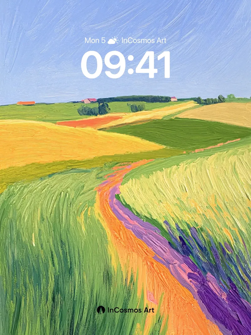 Whispering Fields Wallpaper with Van Gogh Brushwork