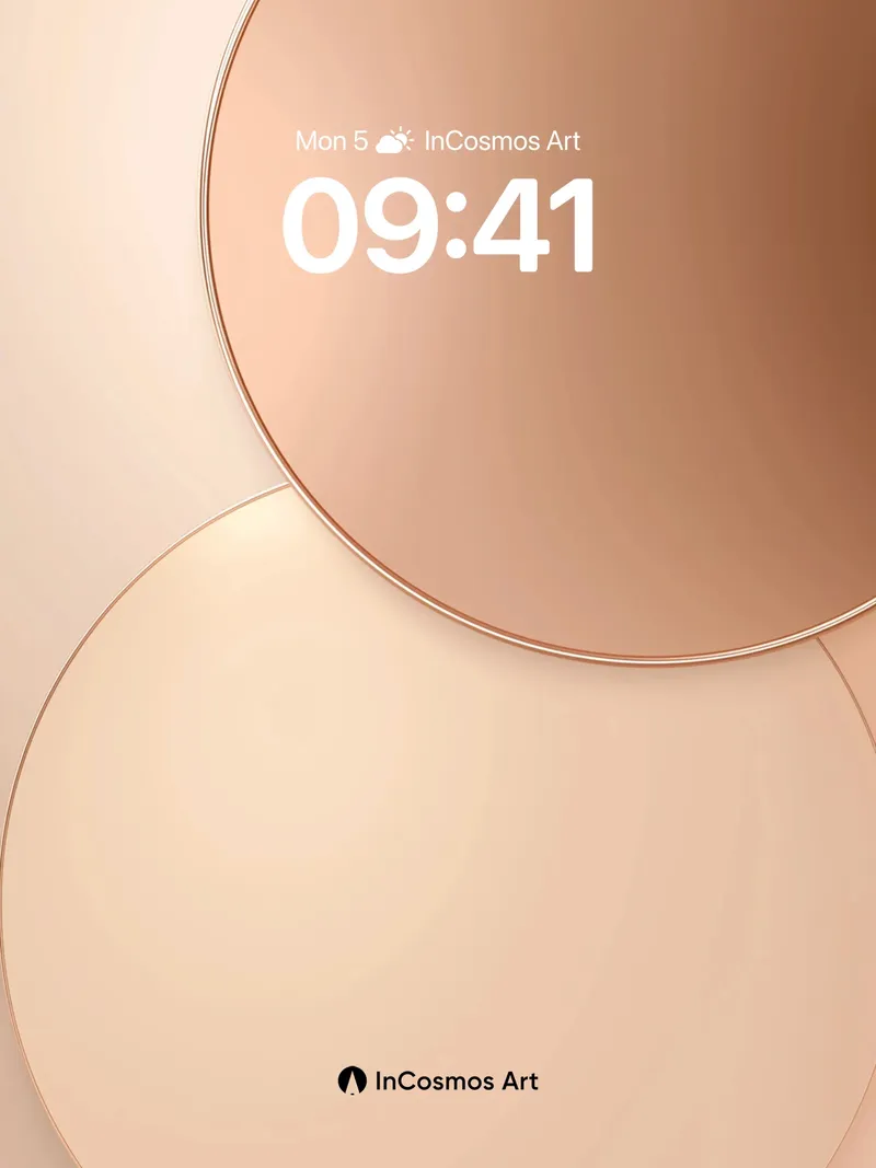 Golden Hush Wallpaper with Floating Circles