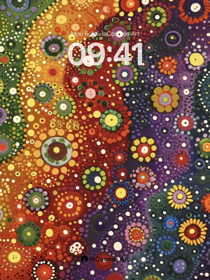 Cosmic Bloom Wallpaper with Dotted Whispers