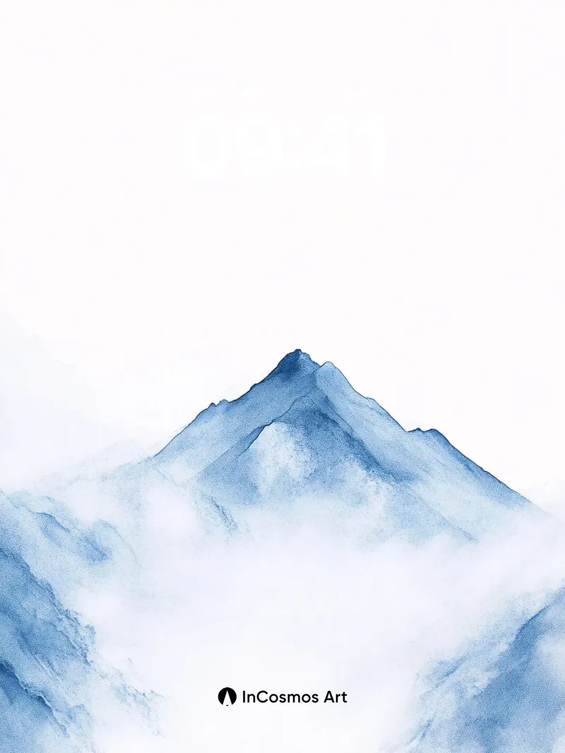 Serene Peak Wallpaper with Cloud Veil