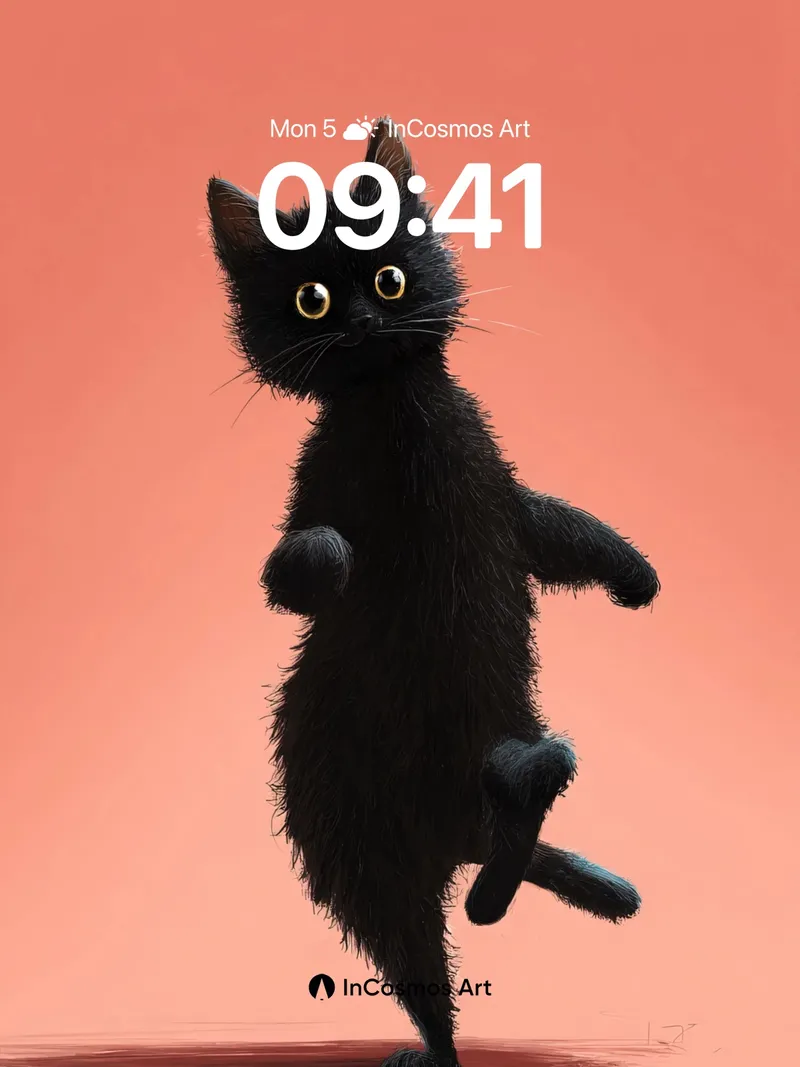Playful Shadow Wallpaper with Dancing Paws