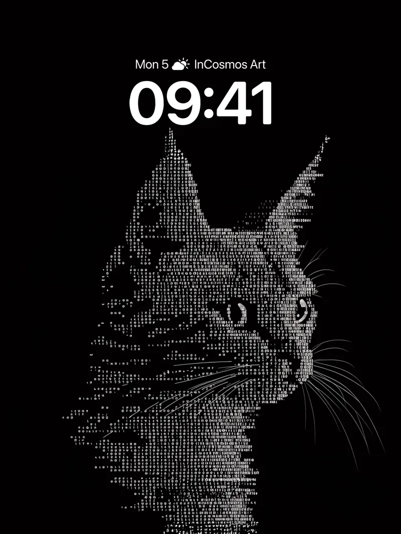 Pixel Whisper Wallpaper with Digital Fur