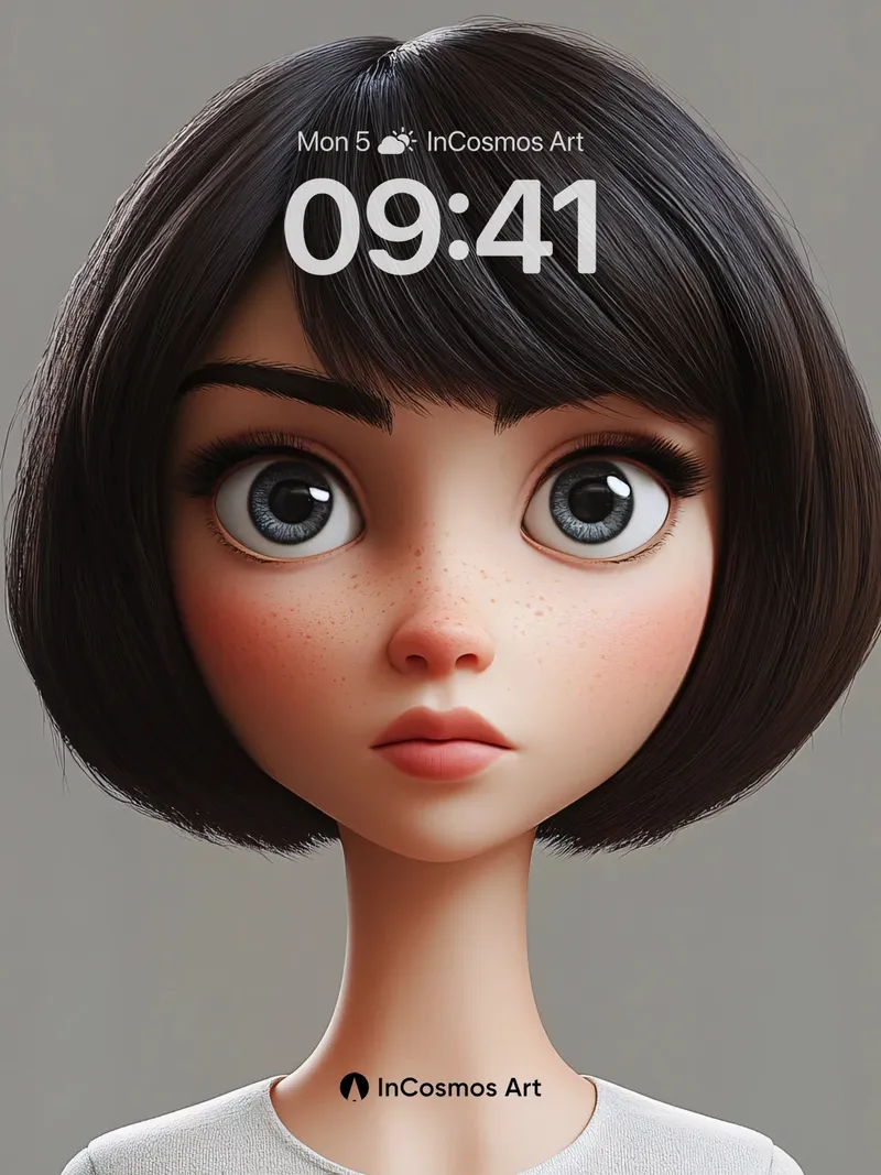 Whispering Eyes Wallpaper with Soft Shadow Play