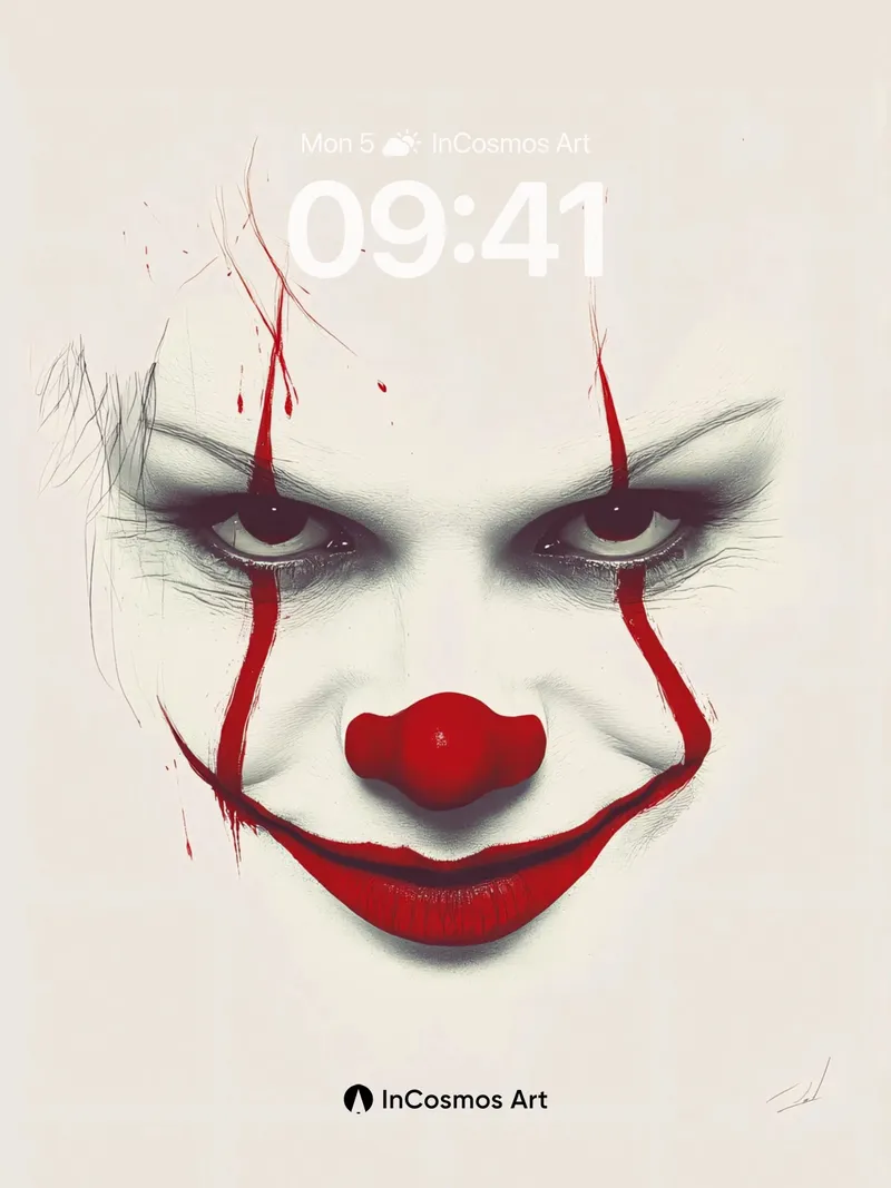 Sinister Smile Wallpaper with Blood-Red Tears