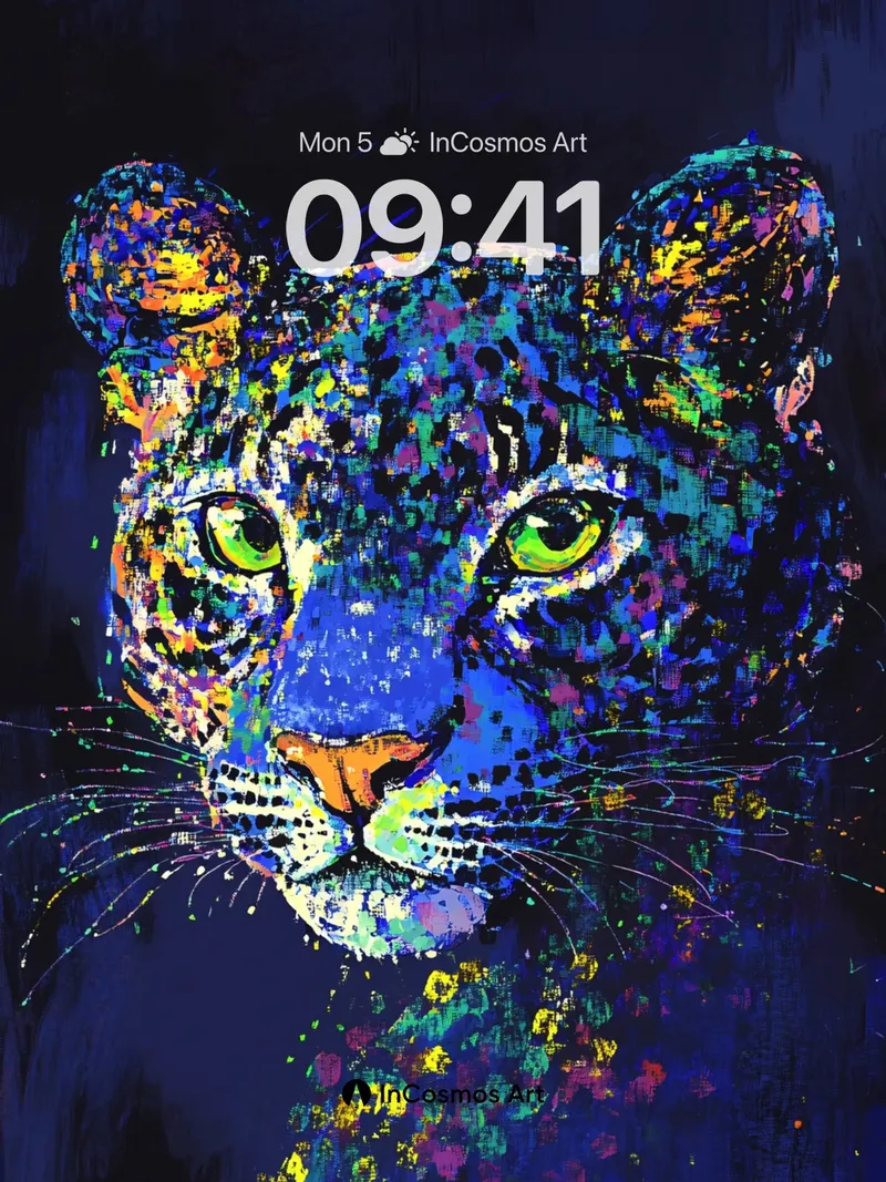 Electric Jungle Wallpaper with Neon Eyes