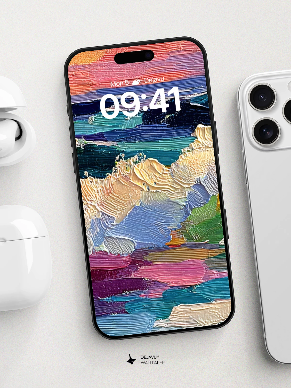 Van Gogh-Inspired Ocean Waves Wallpaper 8K for iPhone and Android