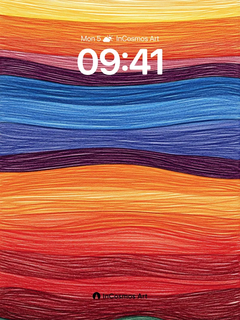 Crimson Horizon Wallpaper with Woven Light