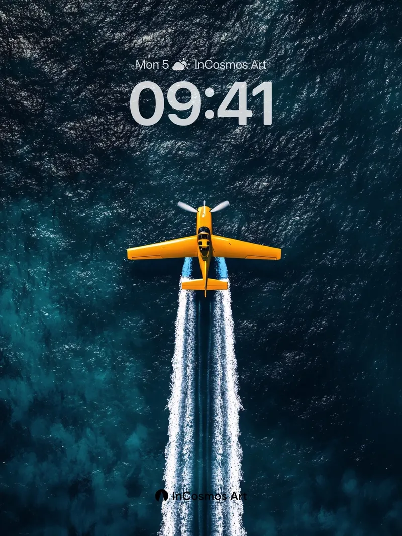 Cobalt Flight Wallpaper with Golden Trail