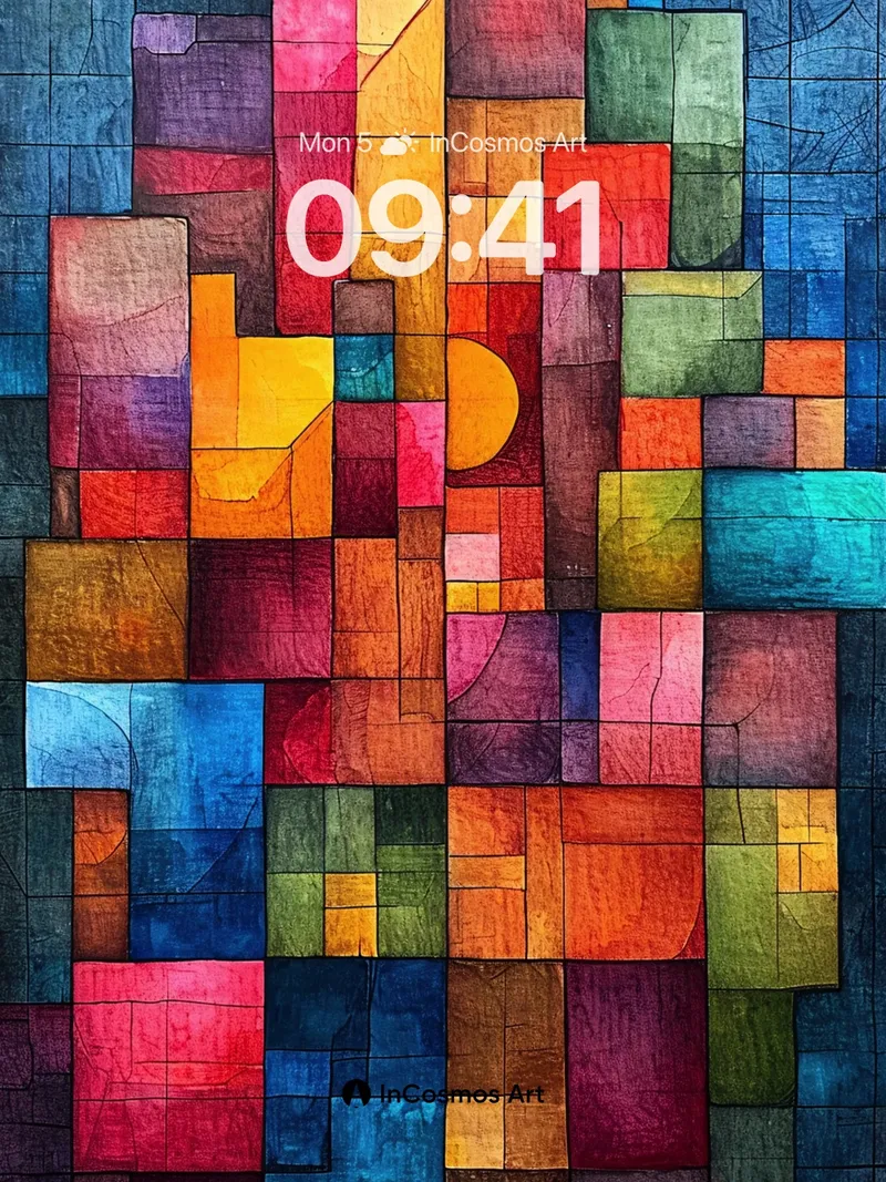 Cubist Pulse Wallpaper with Chromatic Depth