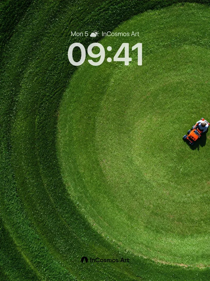 Spiral Meadow Wallpaper with Lawnmower Core