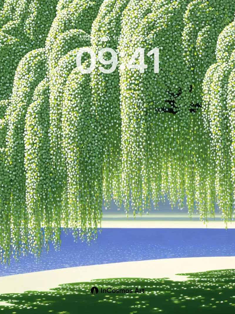 Serenity Weeping Willow Wallpaper with Dappled Light
