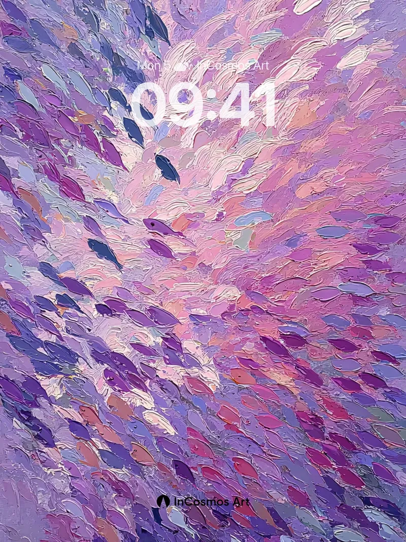 Lavender Current Wallpaper with Floating Petals