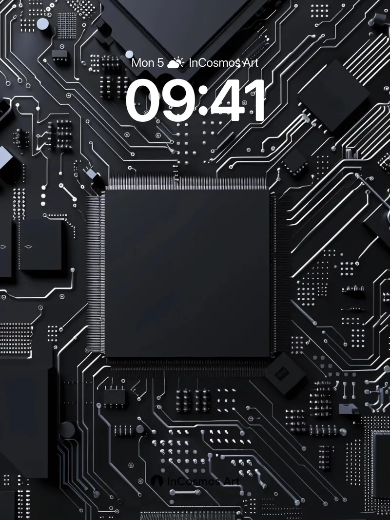 Silicon Pulse Wallpaper with Circuit Veins