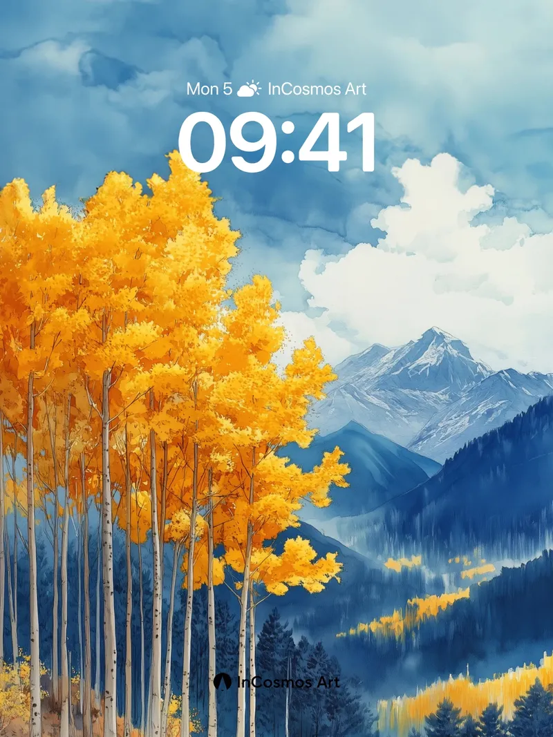 Golden Whisper Wallpaper with Mountain Echoes