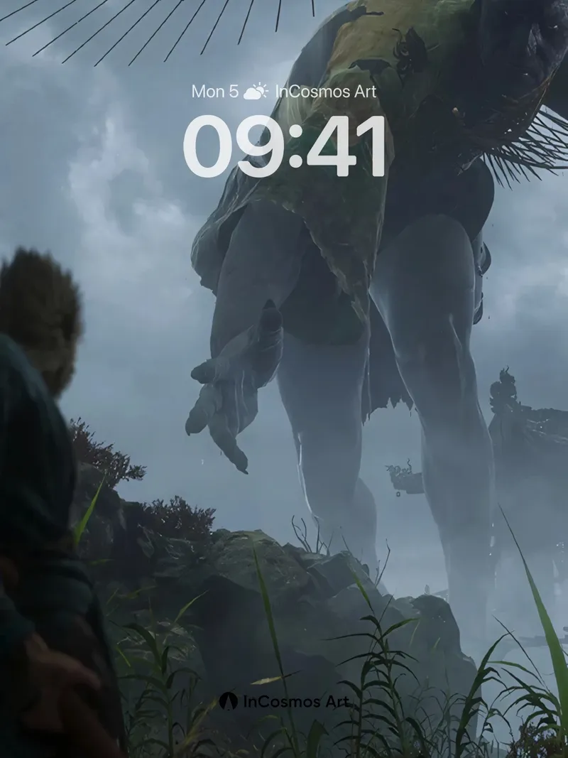 Mystic Colossus Wallpaper with Celestial Halo