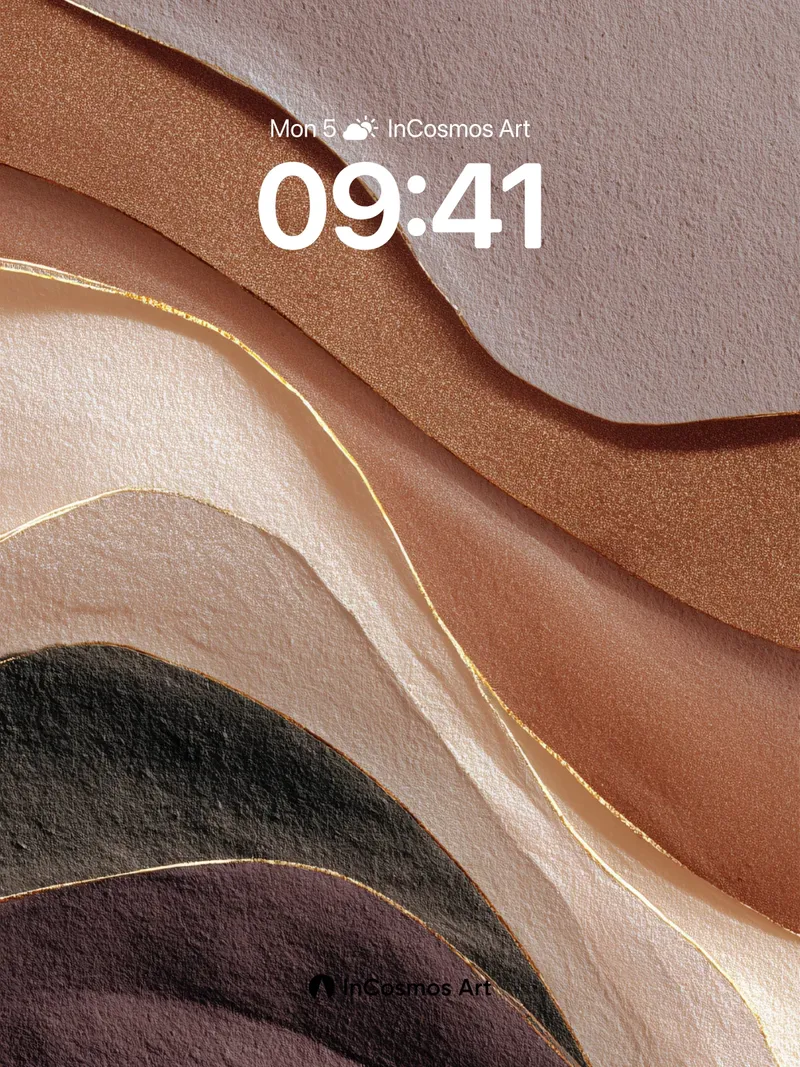 Satin Dune Wallpaper with Golden Veins