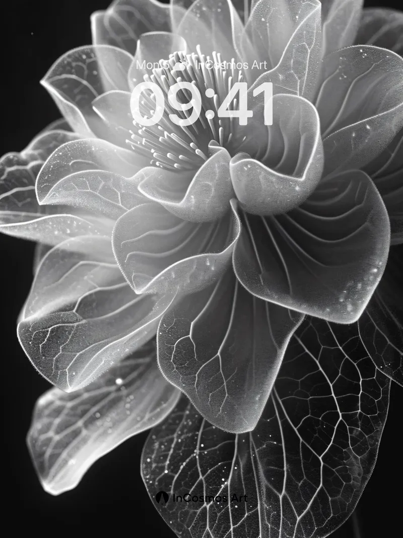 Luminous Veil Wallpaper with Ethereal Petals