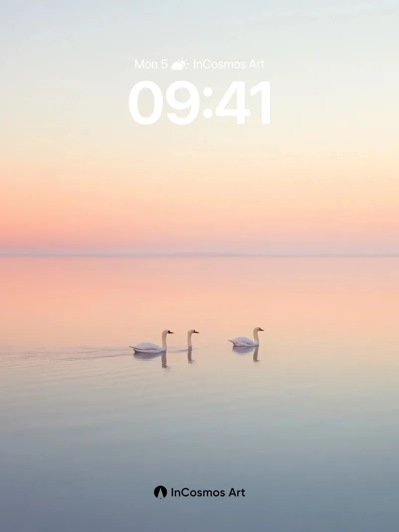 Serenity Swan Wallpaper with Horizon Hush