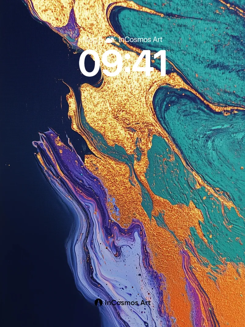 Luminous Abyss Wallpaper with Liquid Gold Veins