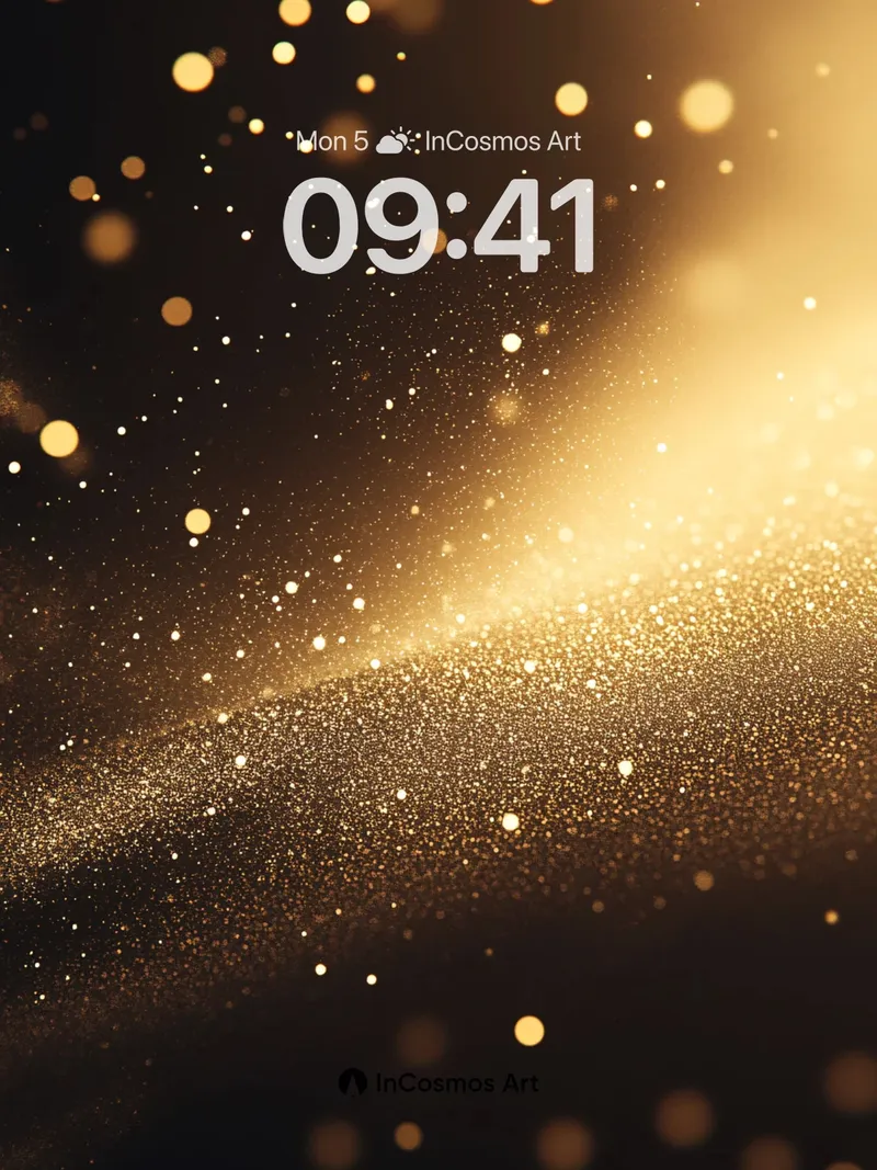 Golden Hush Wallpaper with Floating Light Dust