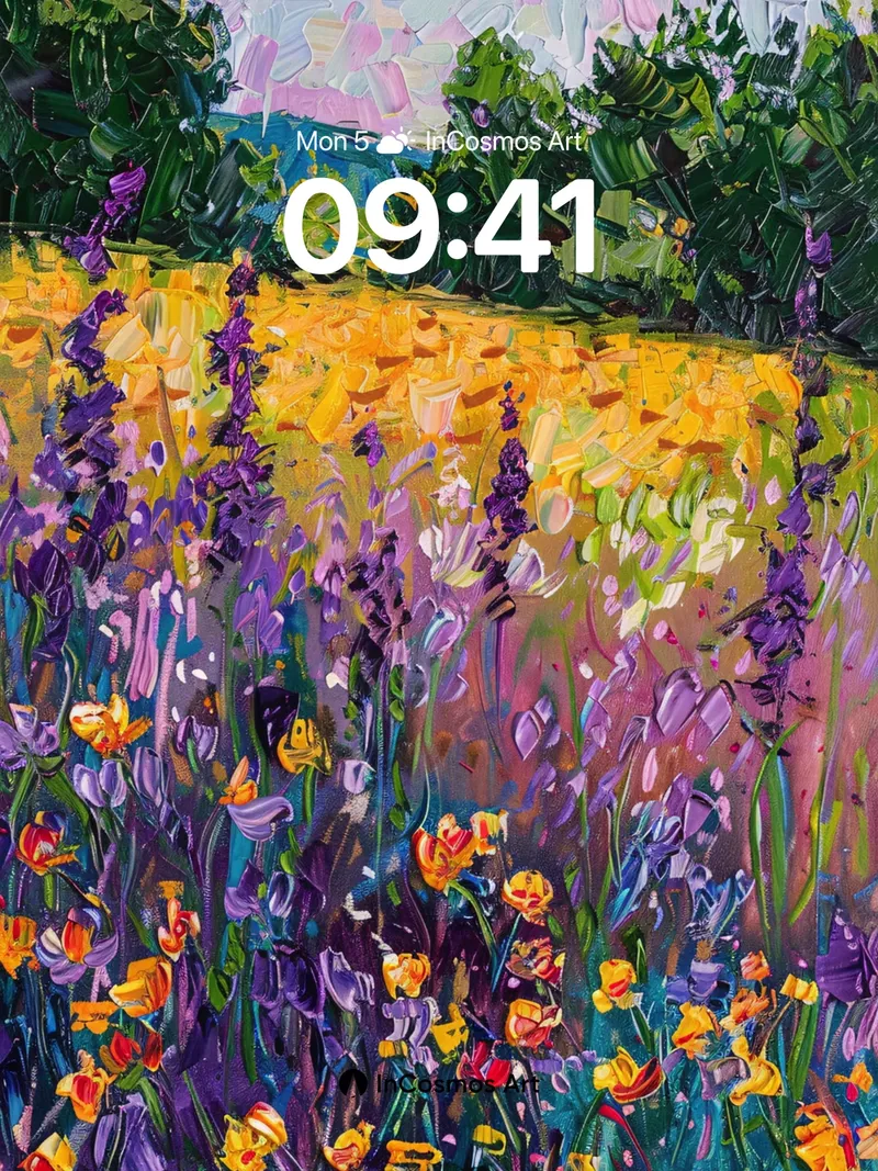Lavender Hush Wallpaper with Golden Light