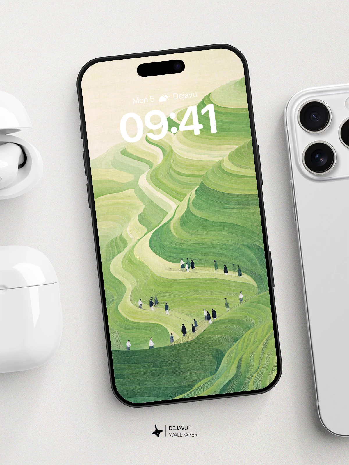 Winding Green Hills Wallpaper 8K for iPhone and Android