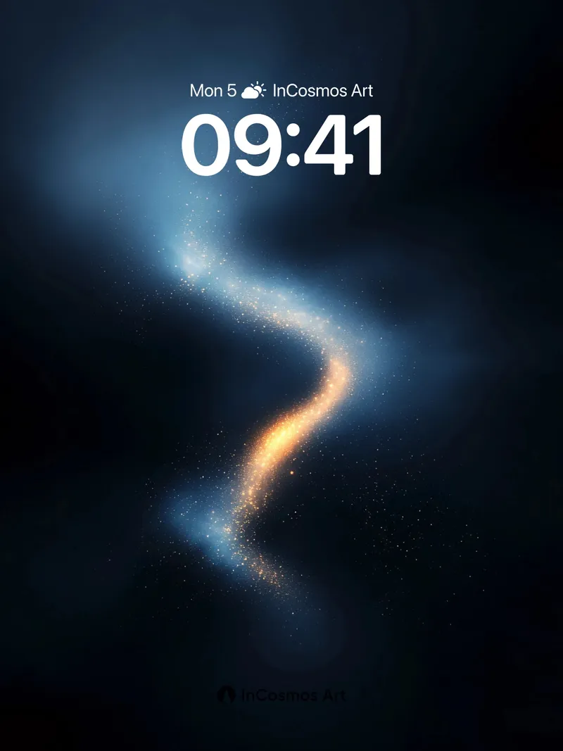 Cosmic Veil Wallpaper with Golden Pulse