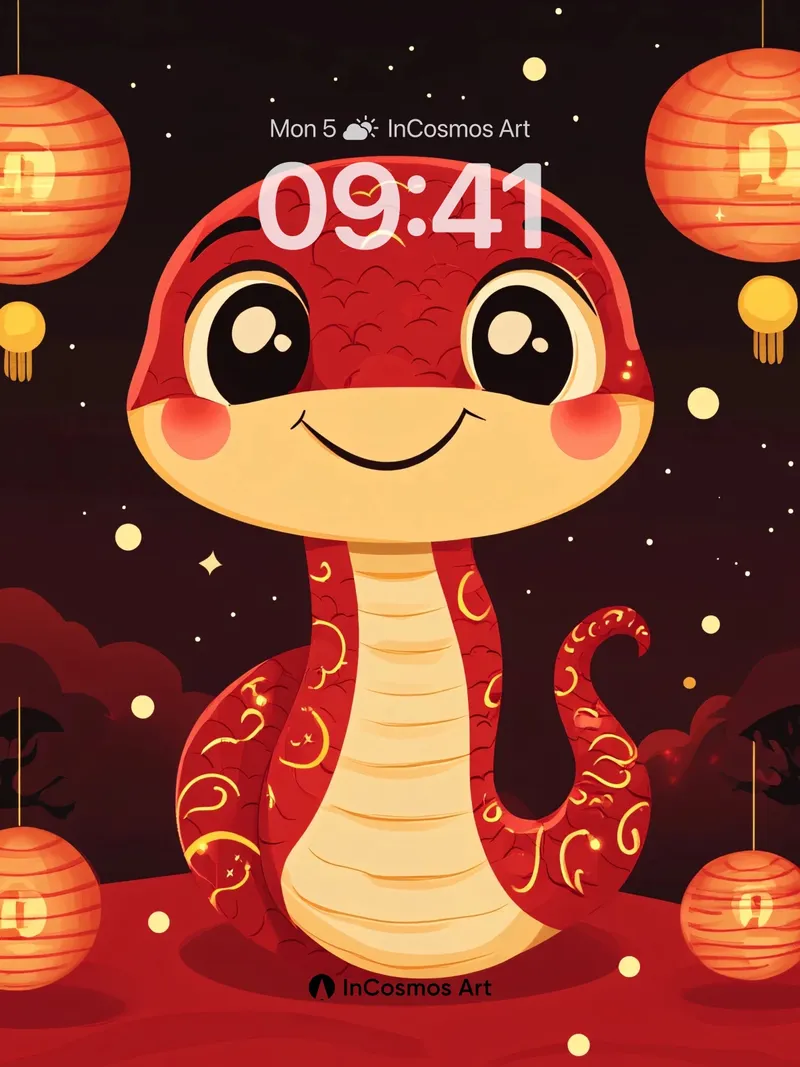 Crimson Whispers Wallpaper with Lantern Glow