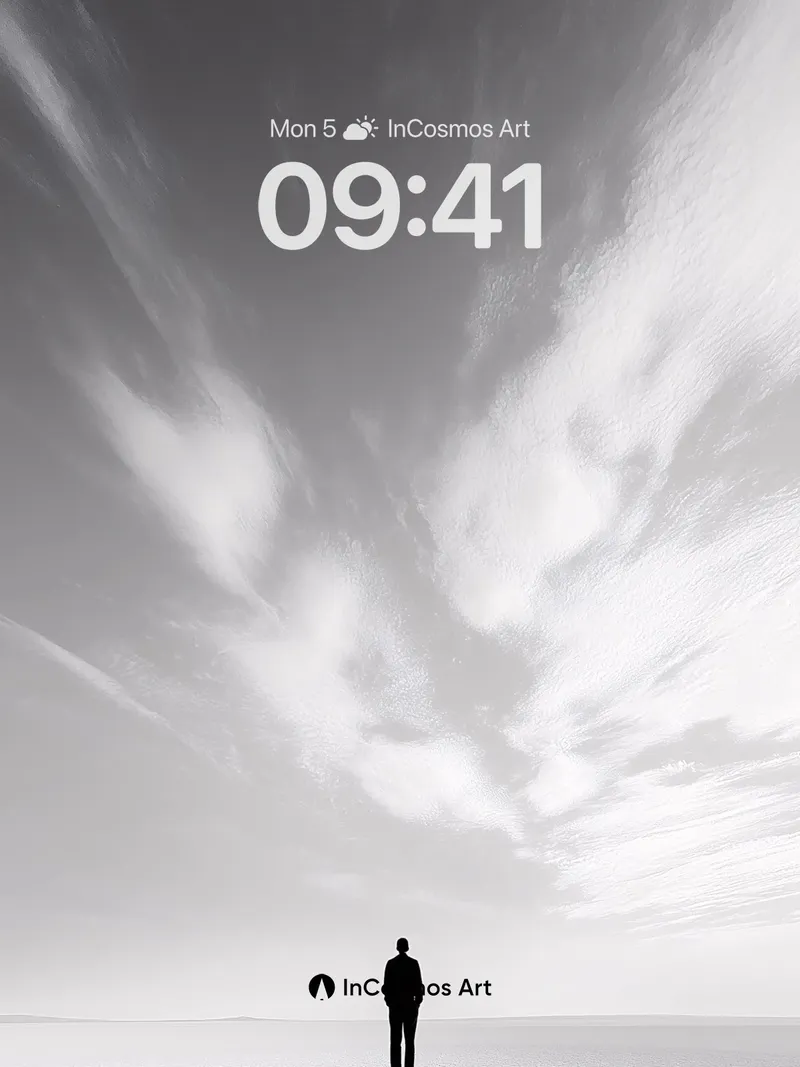 Solitary Horizon Wallpaper with Cracked Earth