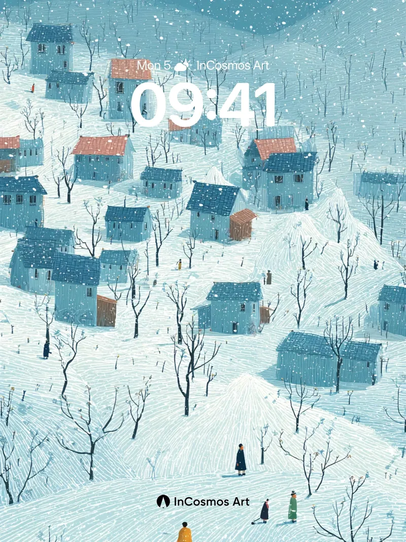 Snowfall Serenade Wallpaper with Silent Walkers