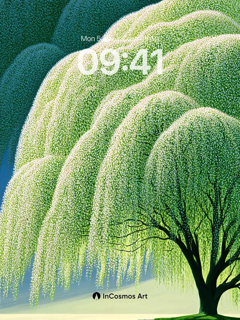 Serenity Weeping Willow Wallpaper with Ethereal Light