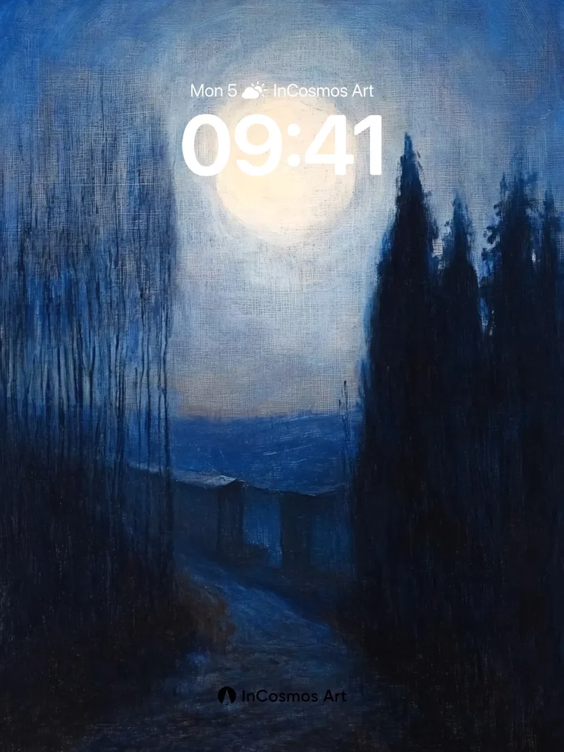 Moonlit Path Wallpaper with Whispering Trees