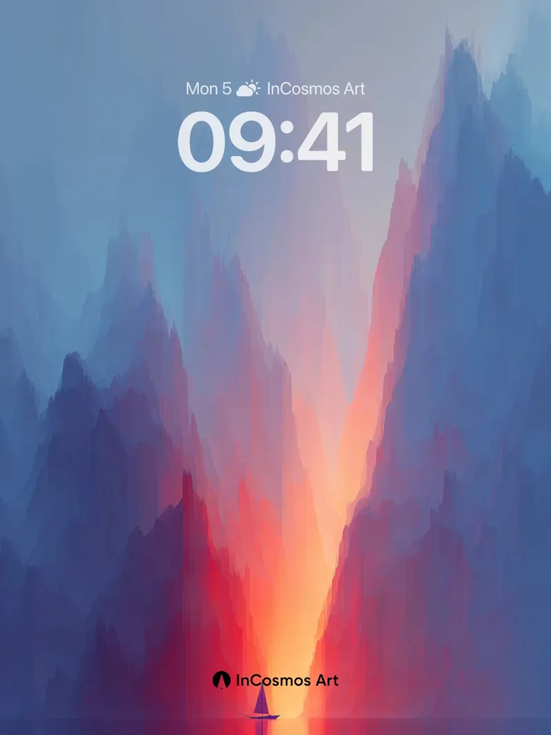 Serenity Canyon Wallpaper with Floating Light