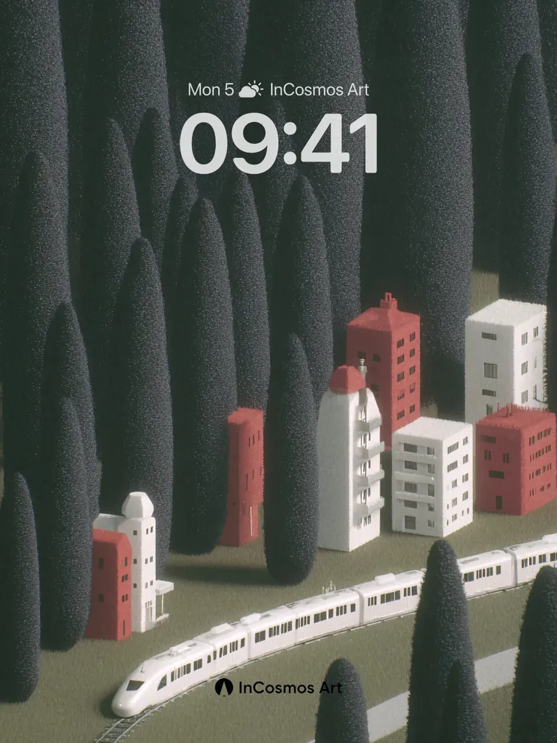 Whispering Forest Wallpaper with Train Dreams